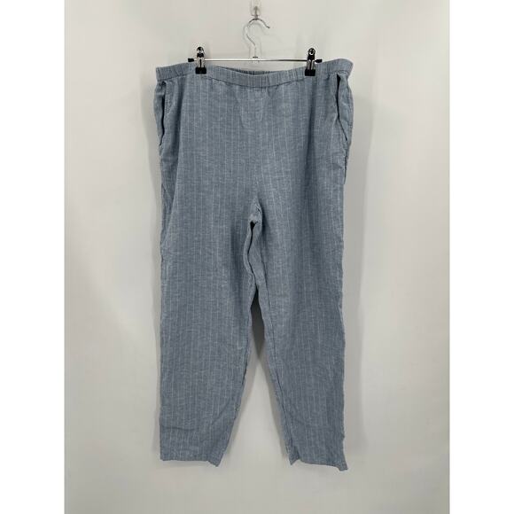 Eileen Fisher Pants - Eileen Fisher Slim elastic waist Chambray stripe casual pants Size Large